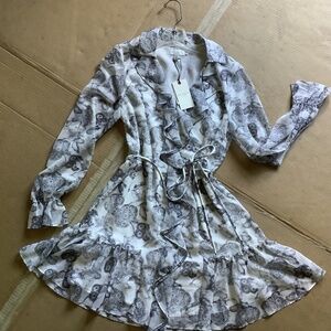NWT Ted Baker A line ruffle mini dress size US 8